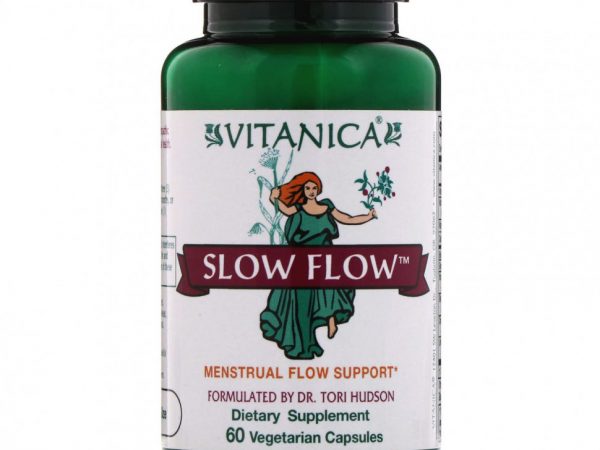 Vitanica, Slow Flow, поддержка менструального цикла, 60 вегетарианских капсул