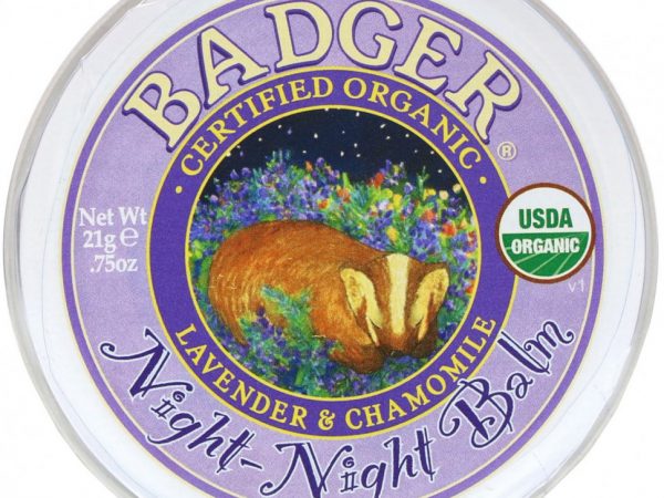Badger Company, Organic, бальзам 'ночь-ночь', лаванда и ромашка, 0,75 унции (21 г)