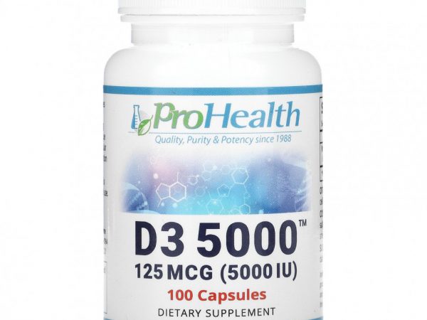ProHealth Longevity, D3 5000, 125 мкг (5000 МЕ), 100 капсул