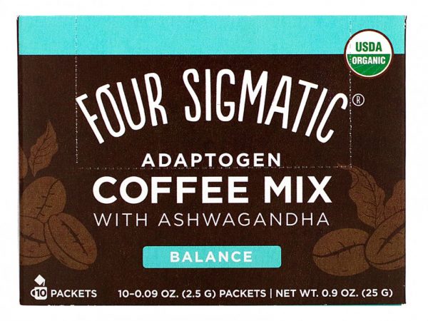 Four Sigmatic, Balance, кофейная смесь с ашвагандой, с адаптогенами, средней обжарки, 10 пакетиков по 2,5 г (0,09 унции)