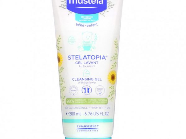Mustela, Stelatopia, очищающий гель с подсолнечником, 200 мл (6,76 жидк. унции)