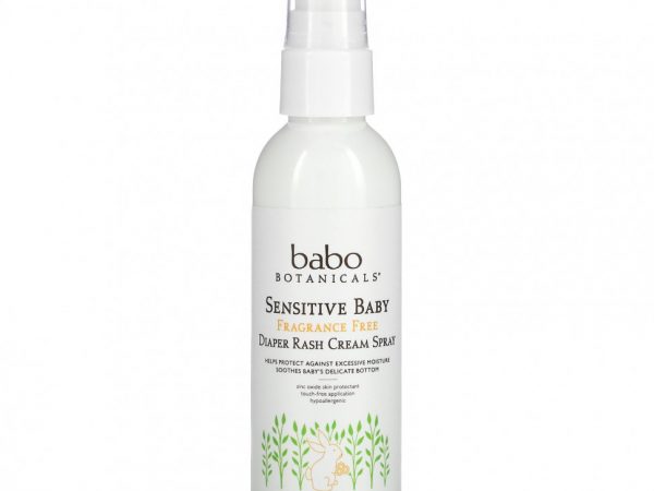 Babo Botanicals, Sensitive Baby, крем-спрей от подгузников, без отдушек, 89 мл (3 жидк. Унции)