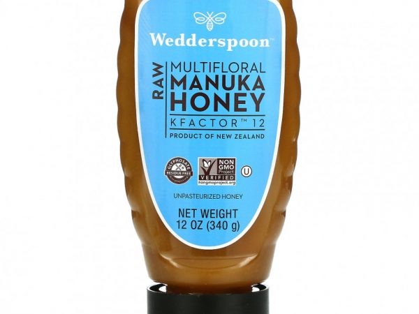 Wedderspoon, Raw, многоцветковый мед манука, KFactor 12, 340 г (12 унций)