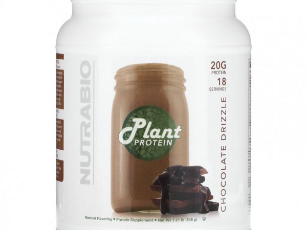 NutraBio Labs, Растительный протеин, шоколадная морось, 548 г (1,21 фунта)