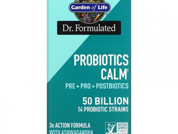 Garden of Life, Probiotics Calm, 50 млрд, 30 вегетарианских капсул