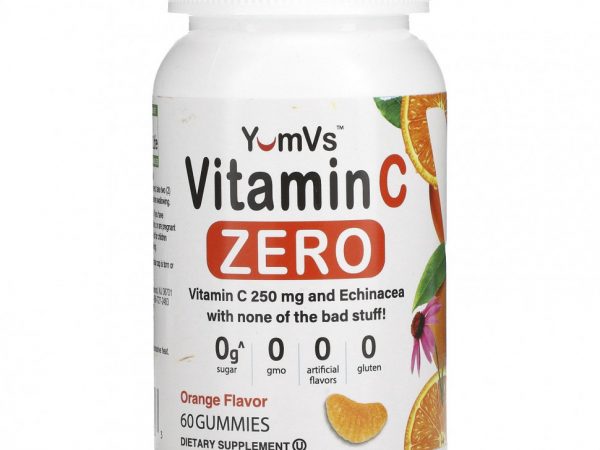 YumV's, Ноль витамина C, апельсин, 125 мг, 60 жевательных таблеток