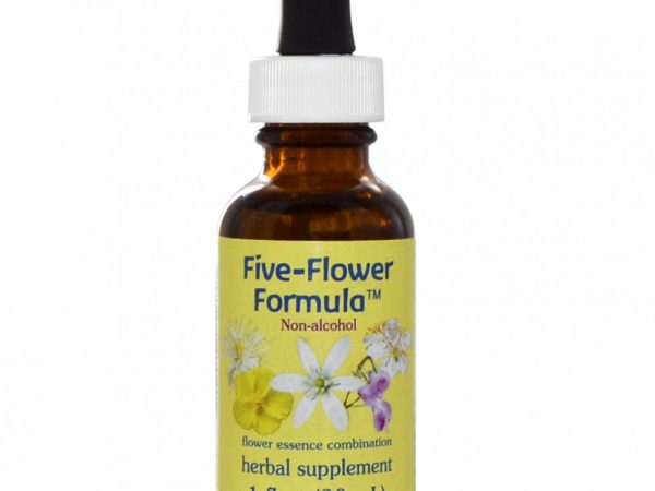 Flower Essence Services, Формула из пяти цветков, комбинация цветочных эссенций, безалкогольная, 30 мл (1 жидкая унция)