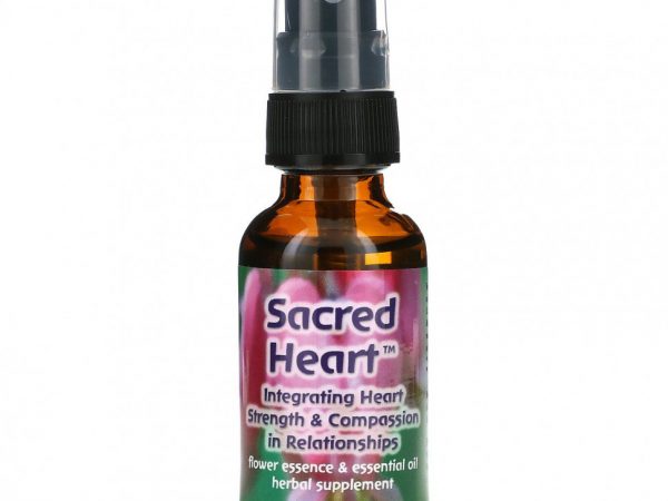 Flower Essence Services, 'Священное сердце', цветочная эссенция с эфирным маслом, 1 жидкая унция (30 мл)