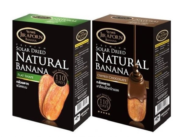 Бананы сушёные Jir Aporn Solar Dried Natural Banana без шоколадной глазури, Таиланд