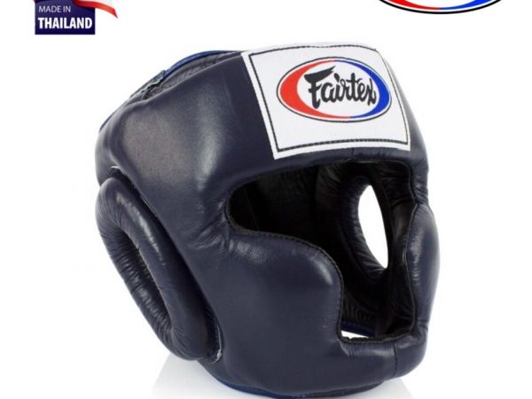 Боксерский шлем Fairtex HG 3 full coverage head guard, Таиланд S Blue