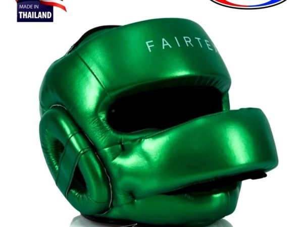 Боксерский шлем Fairtex Pro Sparring Head Guard HG 17, Таиланд S Green
