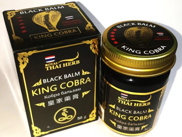 Черный бальзам на основе яда Кобры Royal Thai Herb Black Balm King Cobra, 50 мл., Таиланд