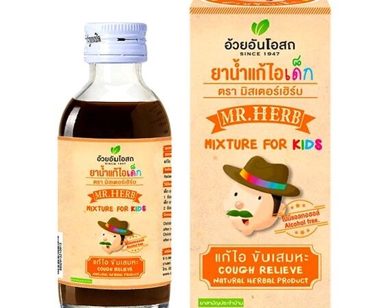 Детская травяная микстура от кашля Mr. Herb Mixture For Kids, 60 мл. Таиланд