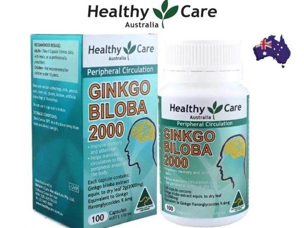 Гинкго Билоба Healthy Care Ginkgo Biloba 2000 mg. 100 капсул, Австралия