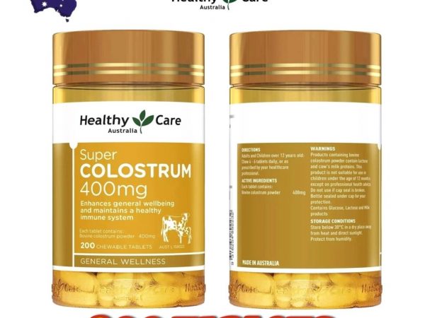 Иммуномодулятор Молозиво Healthy Care Super Colostrum 400mg. 200 таблеток. Австралия