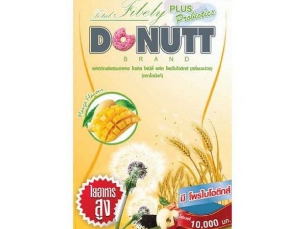 Клетчатка, пробиотик Donutt Total Fibely Plus Probiotics с высоким содержанием 10 000 мг. Манго. Таиланд