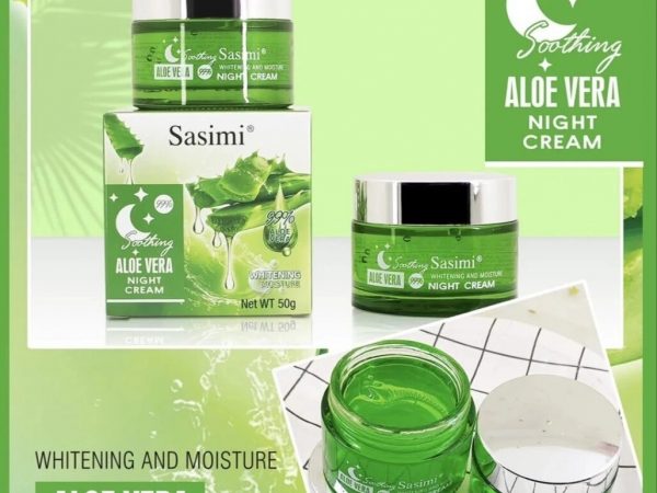 Крем для лица ночной с Алоэ Вера, витамином C Sasimi Facial Night Cream Sasimi Aloe Vera Face Cream
