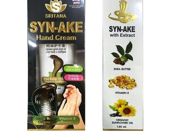 Крем для рук с экстрактом Кобры и Витамином E Sritana Syn-Ake Hand Cream, 120 мл., Таиланд