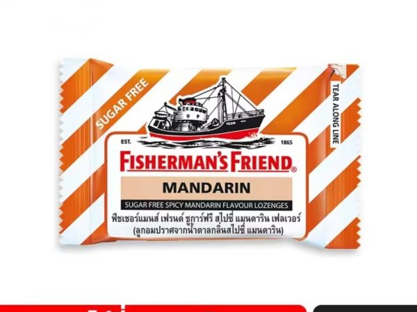 Леденцы от кашля и боли в горле Fisherman's Friend Sugar Free Flavour Lozenges, 25 гр. MANDARIN