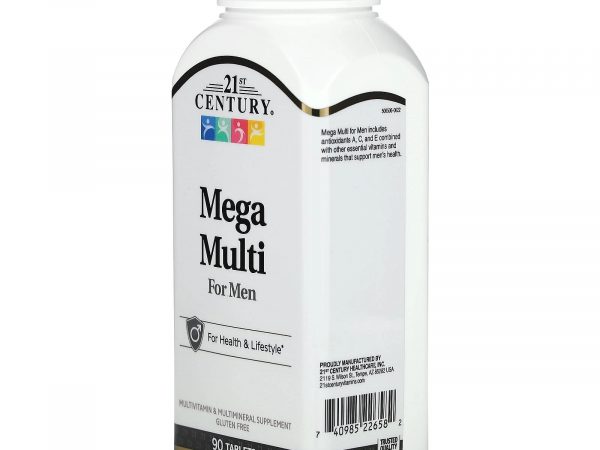 Мужские мультивитамины и мультиминералы 21st Century Mega Multi For Men, 90 шт. США