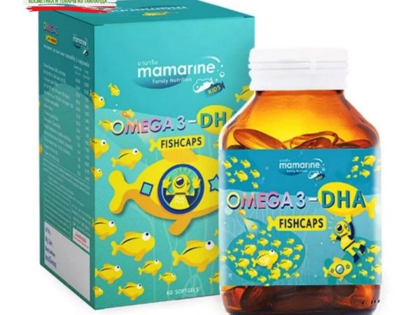 Омега-3 для детей Mamarine Omega-3 DHA Fishcaps, 60 капсул. Таиланд