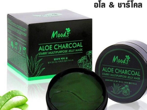 Патчи для кожи вокруг глаз с Углем и Алое Mood's Aloe Charcoal Multipurpose Jelly Mask, 60 шт. Таиланд