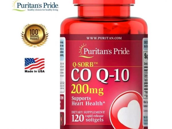 Препарат для сердечно-сосудистой системы с Коэнзимом Puritan's Pride Q-SORB Co Q-10 200 mg. США 120 КАПСУЛ