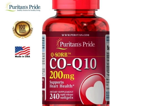 Препарат для сердечно-сосудистой системы с Коэнзимом Puritan's Pride Q-SORB Co Q-10 200 mg. США 240 КАПСУЛ
