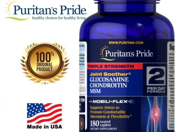 Препарат для суставов и костей Puritan’s Pride Triple Strength Glucosamine, Chondroitin MSM Joint Soother США
