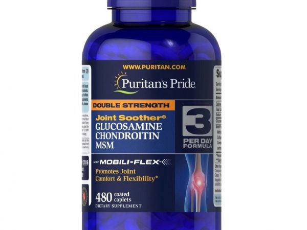 Препарат для суставов, связок и костей Double Strength Glucosamine Chondroitin MSM Puritan's Pride США 480 КАПСУЛ