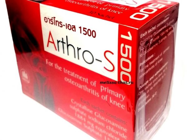 Препарат с Глюкозамином для позвоночника и суставов Arthro-S 1500, 30 пакетов, Таиланд