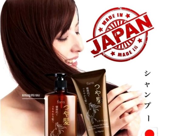 Шампунь и лечебная маска для волос с Лошадиным Жиром Faris by Naris Tsuya Horse Oil, 270 мл.+ 70 мл. Япония