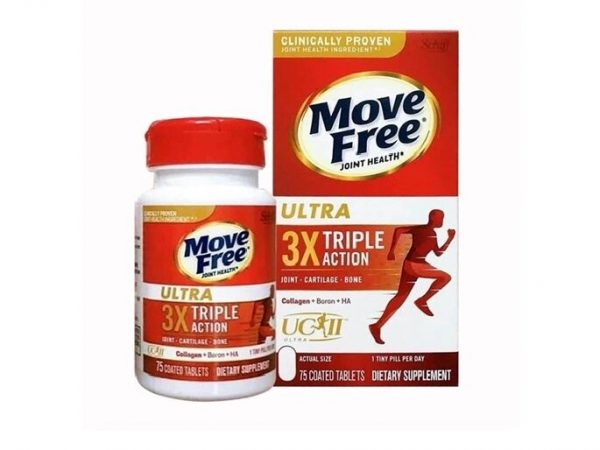 Таблетки для здоровья суставов тройного действия Schiff Move Free Ultra Triple Action, 75 таблеток
