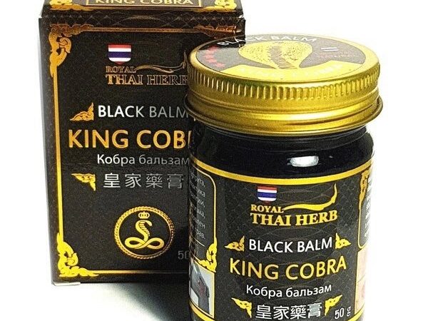 Тайский бальзам черный на основе яда Кобры Royal Thai Herb Black Balm King Cobra, 50 мл., Таиланд
