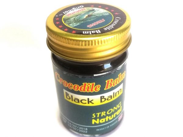 Тайский бальзам крокодиловый, черный Crocodile Black Balm Strong Natural, 50 мл., Таиланд