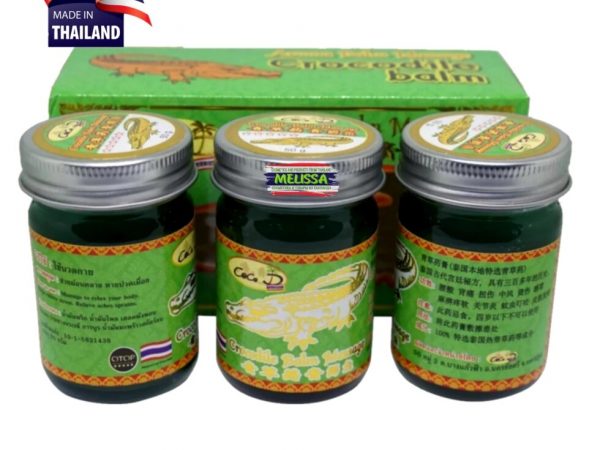 Тайский бальзам крокодиловый Otop Crocodile Herbal Balm, 3 шт.  30 мл. Таиланд