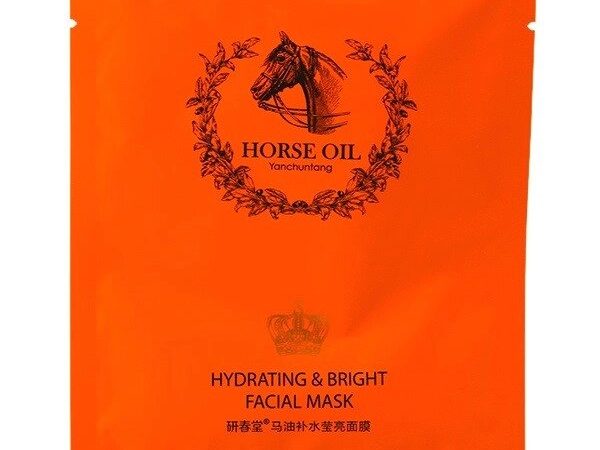Тканевая маска для лица с Лошадиным Жиром Belov Horse Oil, увлажнение и сияние кожи, 38 гр., Таиланд