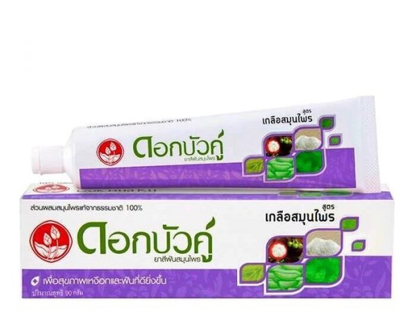 Травяная зубная паста для мягкого отбеливания зубов Twin Lotus Herbal Plus Salt, 90 мл., Таиланд