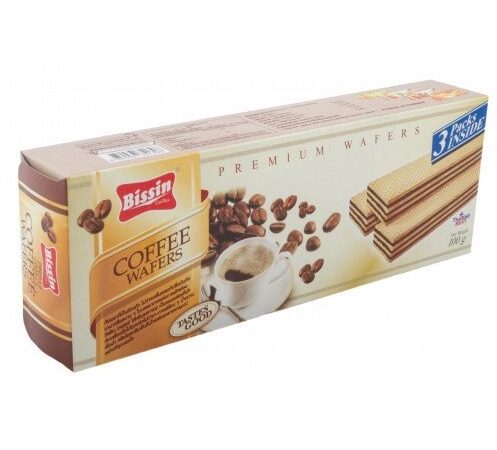Вафли со вкусом кофе от Bissin 100 гр / Bissin Premium Wafers Coffee Flavored 100 g, Таиланд