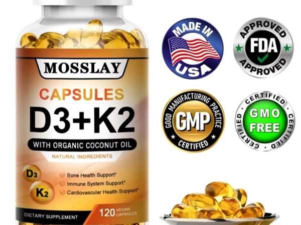 Витамин D3 + K2 Mosslay Capsules с органическим Кокосовым маслом. США