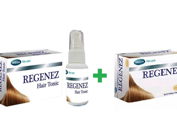 Витамины + Тоник против выпадения для укрепления и роста волос Mega We Care Regenez, 30 капс.+ 30 мл Таиланд