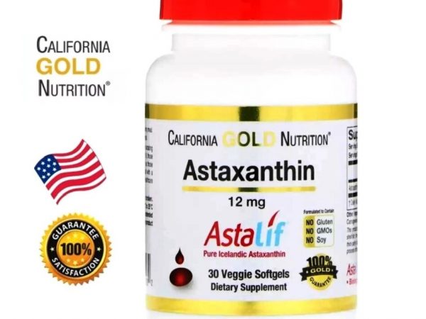 Высококонцентрированный Антиоксидант Астаксантин California Gold Nutrition Astaxanthin AstaLif 12 mg. США