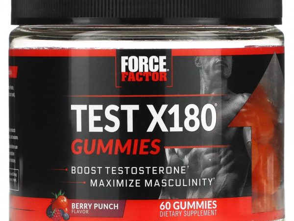 Force Factor, Test X180, улучшение уровня тестостерона, ягодный пунш, 60 жевательных таблеток
