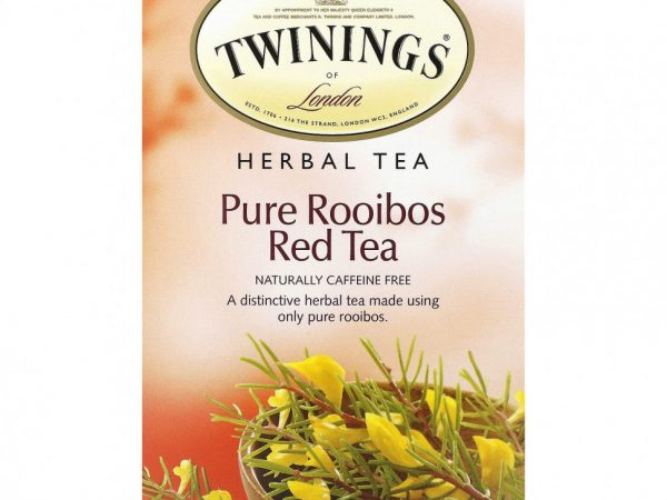 Twinings, Herbal Tea, чистый красный чай ройбуш, без кофеина, 20 чайных пакетиков, 40 г (1,41 унции)
