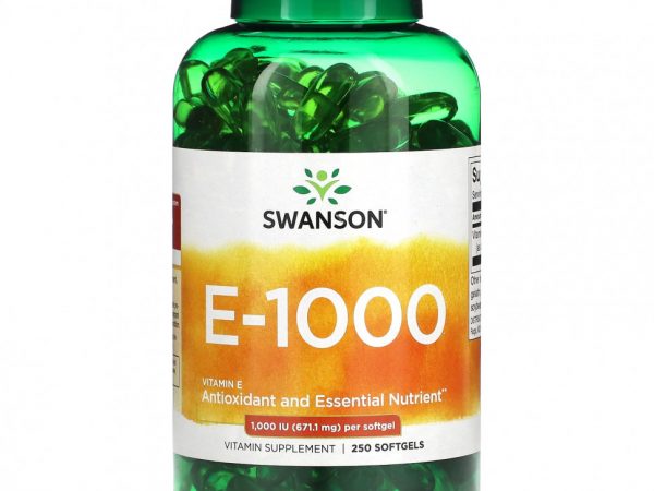 Swanson, E - 1000, 1000 МЕ (671,1 мг), 250 мягких таблеток