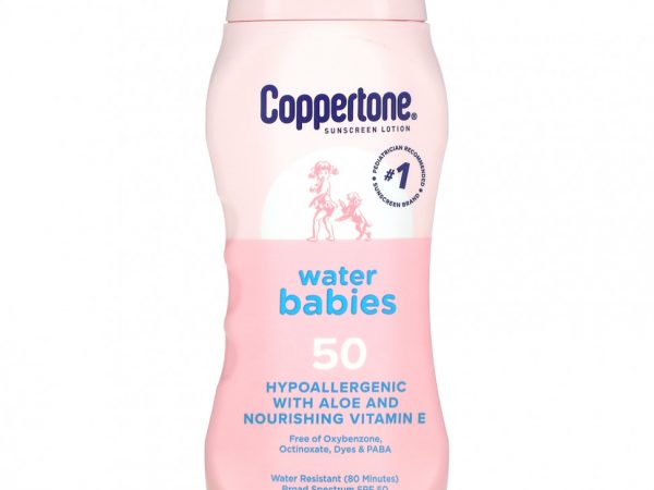 Coppertone, Солнцезащитный лосьон, Water Babies, SPF 50, 237 мл (8 жидк. Унций)