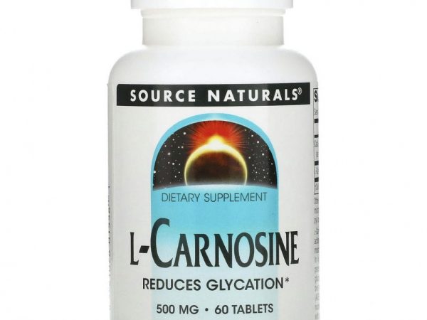 Source Naturals, L-карнозин, 500 мг, 60 таблеток