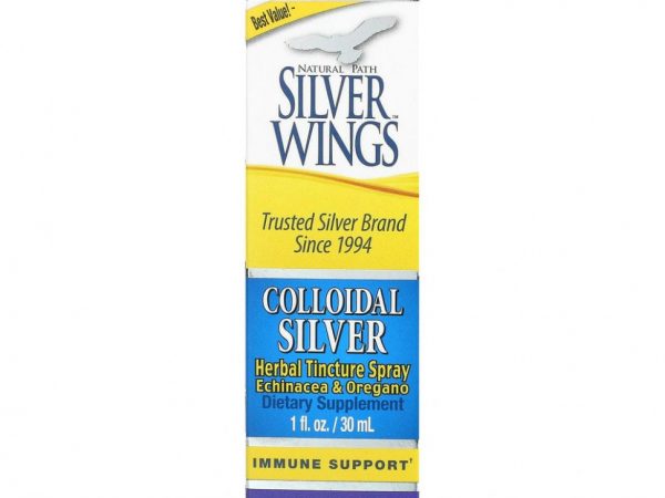 Natural Path Silver Wings, Коллоидное серебро, спрей с травяной настойкой, 150 ч/млн, 1 жидк. унц. (30 мл)