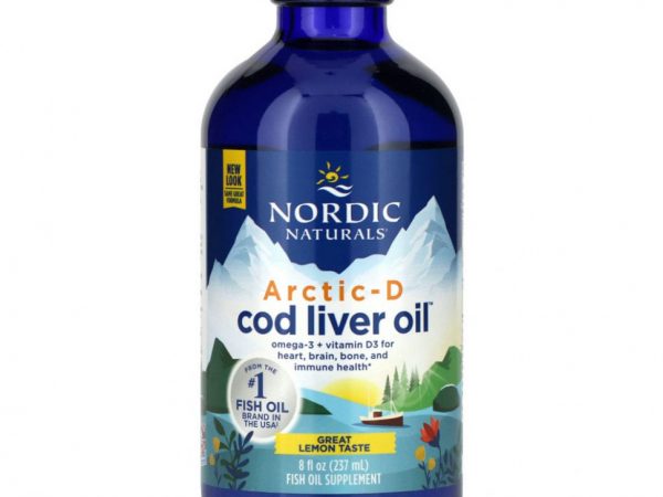 Nordic Naturals, Arctic-D, жир печени трески с лимоном, 237 мл (8 жидких унций)