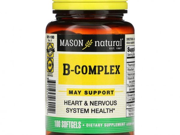 Mason Natural, комплекс витаминов группы В, 100 капсул